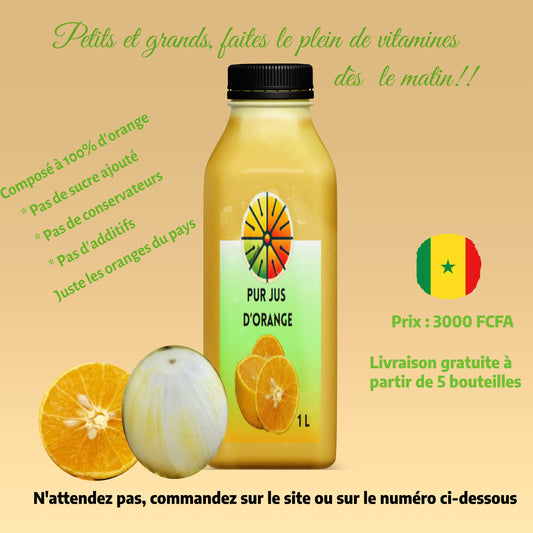Pur jus d'orange (jus pressé) Dakar Sénégal